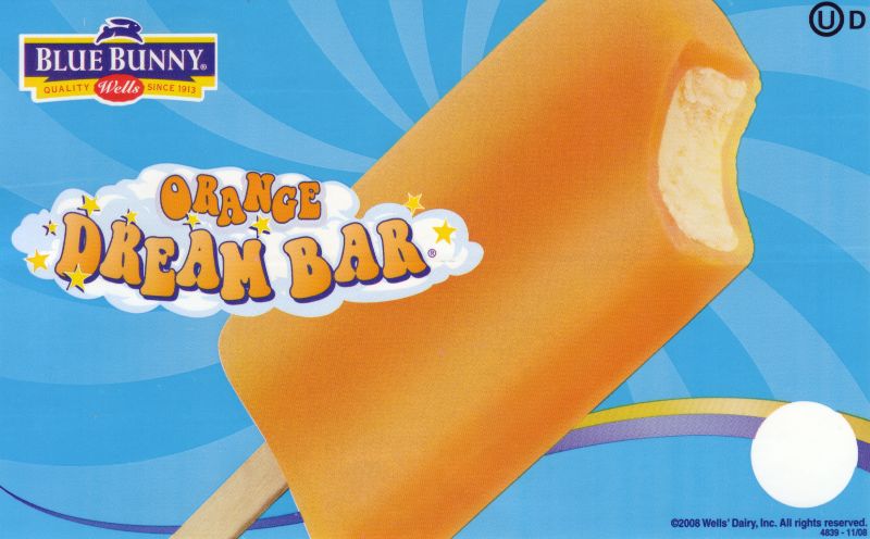 Danny's Ice Cream Truck Austin  Orange Dream Bar 50/50 Bar 